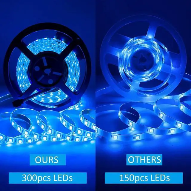 Alt view image 6 of 7 - 5050 RGB LED Strip Lights-16.4ft 300 LEDs, Color Changing LED Lights for Valentine, Wedding Sparklers, Christmas Lights, Indoor Decoration