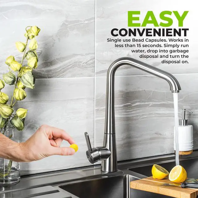 Alt view image 3 of 7 - Sink Garbage Disposal and Drain Cleaner Pods, Freshener & Deodorizer Lemon Scent Capsules