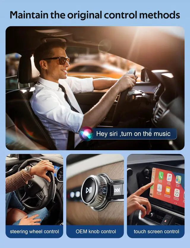 Alt view image 4 of 7 - Wireless CarPlay Adapter - Convert Wired to Wireless CarPlay Dongle Plug & Play for Factory OEM Wired CarPlay Cars, Fit for iPhone iOS 10 and Later