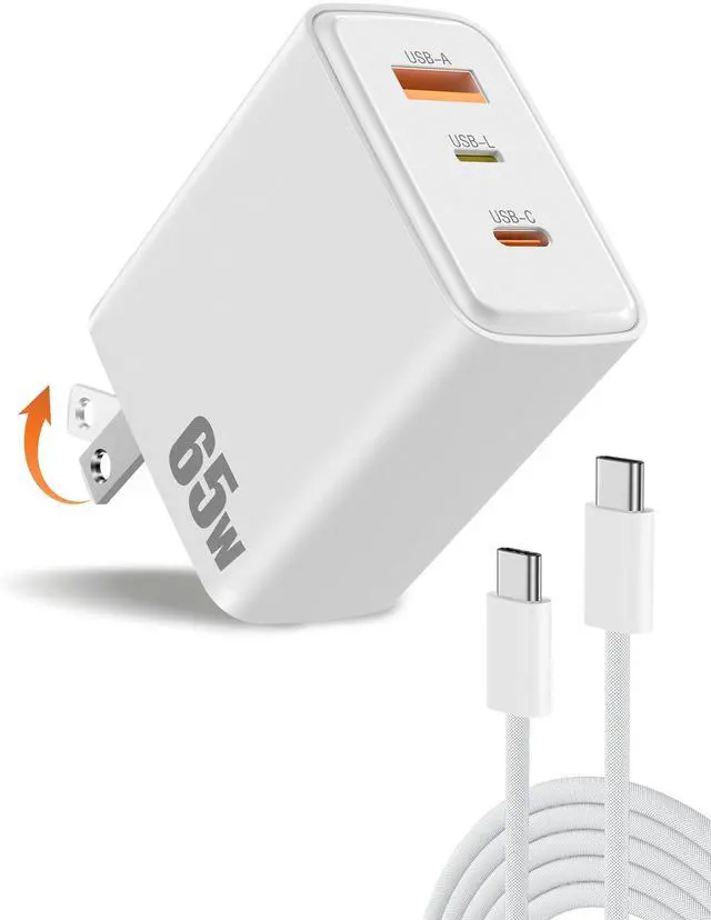 Main image of 65W USB C Charger for Samsung/Galaxy S26 Ultra Fast Charging White