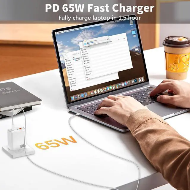 Alt view image 2 of 7 - 65W USB C Charger for Samsung/Galaxy S26 Ultra Fast Charging White