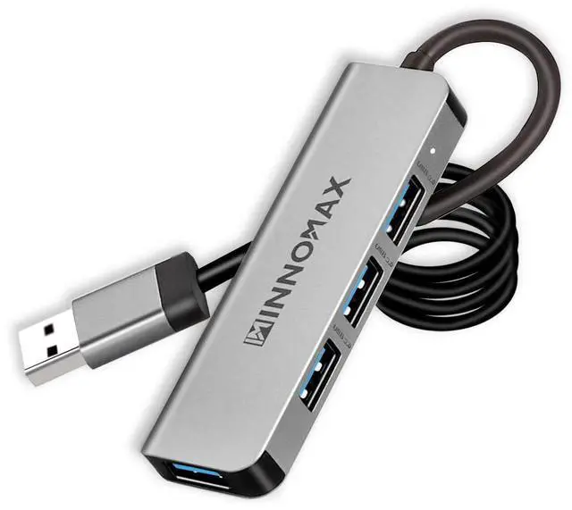 Main image of USB Hub 4 Ports, 3.9 Feet Cable, Aluminum 4-Port USB 3.0 Data Hub USB Expander Splinter for Laptop, PC, Flash Drive, Mobile HDD, Printer, Camera, Mouse, Keyboard