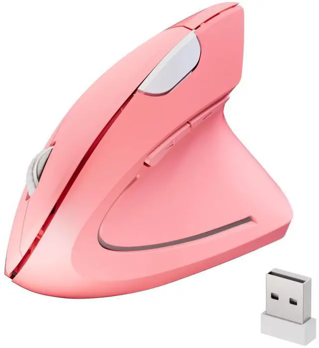 Main image of Wireless Ergonomic Mouse,2.4G USB Wireless Vertical Mouse,Adjustable DPI(800/1200/1600),Quiet Clicks,6 Buttons for Laptop,PC,Mac,Desktop Pink