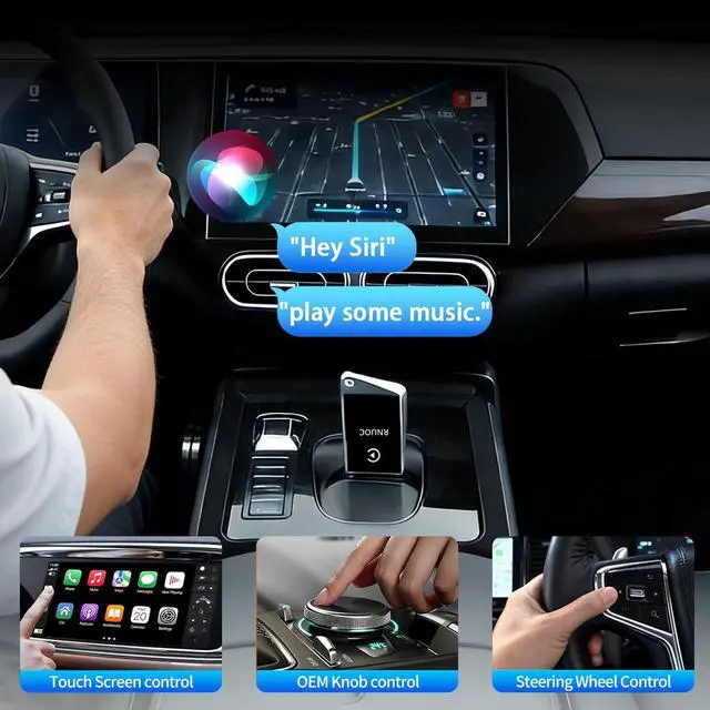Alt view image 4 of 7 - Wireless CarPlay Adapter for Apple iPhone - Zero Lag, Plug-and-Play Auto Connect WIFI & Bluetooth Control for Cars | Turns Factory Wired CarPlay to Wireless, from iOS 10+ to Screen w/USB C Car Adapter