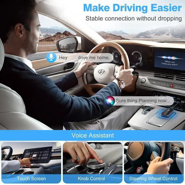 Alt view image 4 of 7 - Wireless carplay Adapter for iPhone 2025, Wired CarPlay to Wireless, Mini Car Play Dongle for Phone,Instant Connectivity, Fit for Cars with Built-in CarPlay