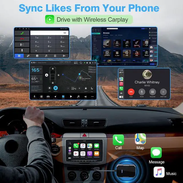 Alt view image 3 of 7 - Wireless carplay Adapter for iPhone 2025, Wired CarPlay to Wireless, Mini Car Play Dongle for Phone,Instant Connectivity, Fit for Cars with Built-in CarPlay