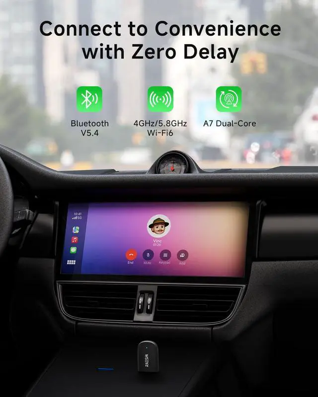 Alt view image 5 of 7 - Wireless CarPlay Adapter Mini 2 in 1 Wireless CarPlay Adapter for Both Apple CarPlay and Android Auto Easy Installation, Clutter-Free, and Seamless Control with Ultra-Fast Connection