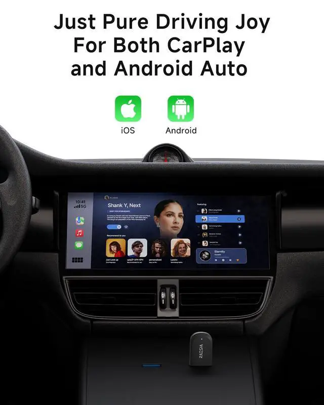 Alt view image 3 of 7 - Wireless CarPlay Adapter Mini 2 in 1 Wireless CarPlay Adapter for Both Apple CarPlay and Android Auto Easy Installation, Clutter-Free, and Seamless Control with Ultra-Fast Connection