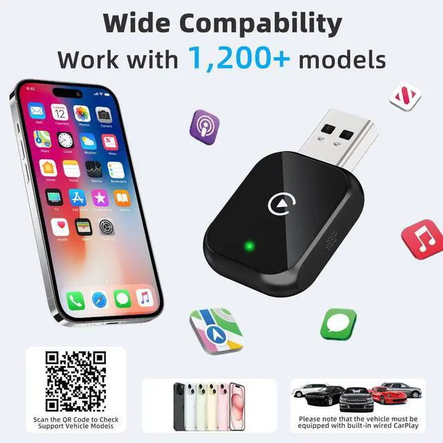 Alt view image 3 of 7 - Wireless Carplay Adapter (Jet Black)