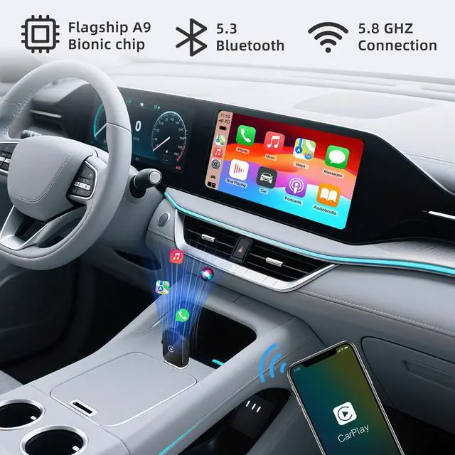 Alt view image 6 of 7 - Wireless Carplay Adapter (Jet Black)
