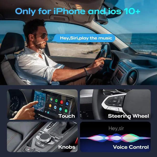 Alt view image 5 of 7 - Wireless CarPlay Adapter for Cars with Built-in Wired Apple CarPlay Plug and Play, Mini-USB Design, Fast Stable Connection, for iPhone with USB/Type-C Port