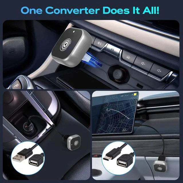 Alt view image 6 of 7 - Wireless CarPlay Adapter for Cars with Built-in Wired Apple CarPlay Plug and Play, Mini-USB Design, Fast Stable Connection, for iPhone with USB/Type-C Port