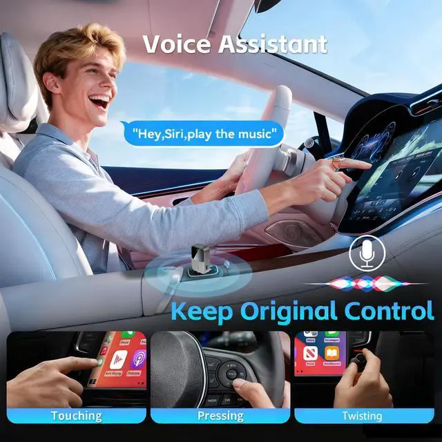 Alt view image 3 of 7 - Wireless CarPlay Adapter for iPhone - Wired to Wireless CarPlay,Plug & Play,Fast & Stable Connection,Mini USB & Reset Button,Compatible with Cars 2016+ (iOS Only)