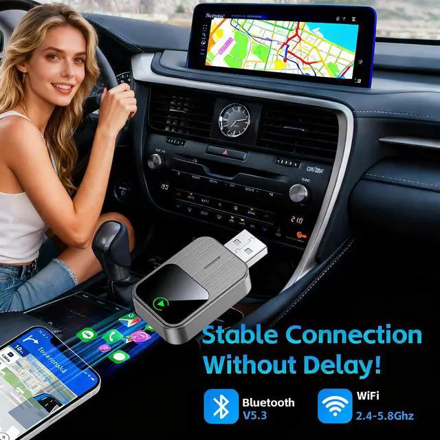 Alt view image 5 of 7 - Wireless CarPlay Adapter for iPhone - Wired to Wireless CarPlay,Plug & Play,Fast & Stable Connection,Mini USB & Reset Button,Compatible with Cars 2016+ (iOS Only)
