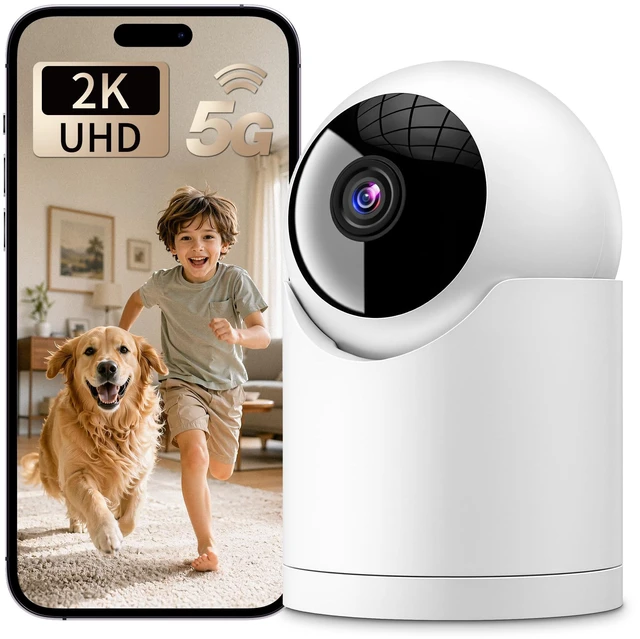 Main image of Indoor Cameras for Home Security, for indoor Baby Pet Dog Cat Nanny | Auto tracking,5G&2.4G WiFi,Work with Alexa,AI Voice Output,Instant Alert,Night Vision,IP65