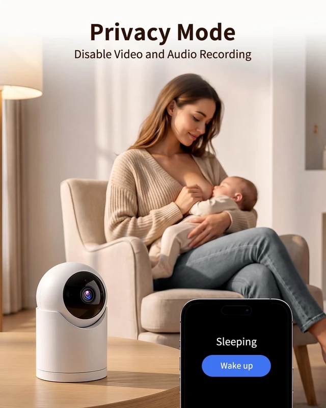 Alt view image 5 of 7 - Indoor Cameras for Home Security, for indoor Baby Pet Dog Cat Nanny | Auto tracking,5G&2.4G WiFi,Work with Alexa,AI Voice Output,Instant Alert,Night Vision,IP65