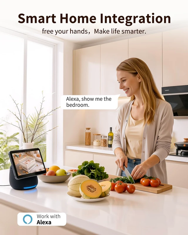 Alt view image 7 of 7 - Indoor Cameras for Home Security, for indoor Baby Pet Dog Cat Nanny | Auto tracking,5G&2.4G WiFi,Work with Alexa,AI Voice Output,Instant Alert,Night Vision,IP65