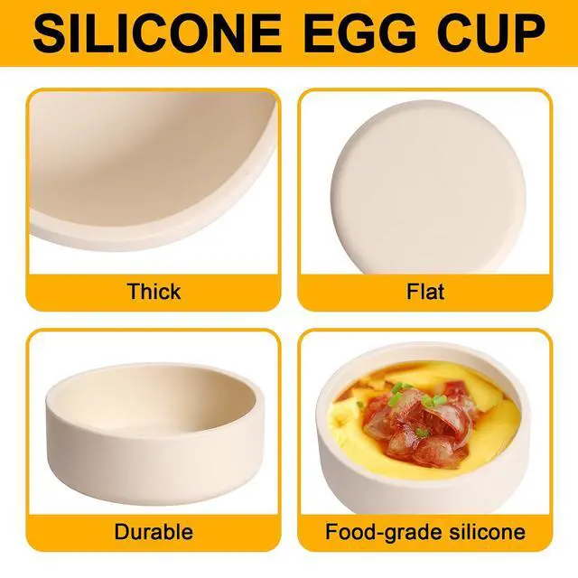 Alt view image 2 of 7 - 3 Pack Silicone Egg Poacher with Lids, Air Fryer Egg Molds Reusable Nonstick Egg Bites Pan Microwave Egg Cooker, Silicone Egg Cup for Microwavable Egg Stovetop Instan Pot Egg Poaching Sous