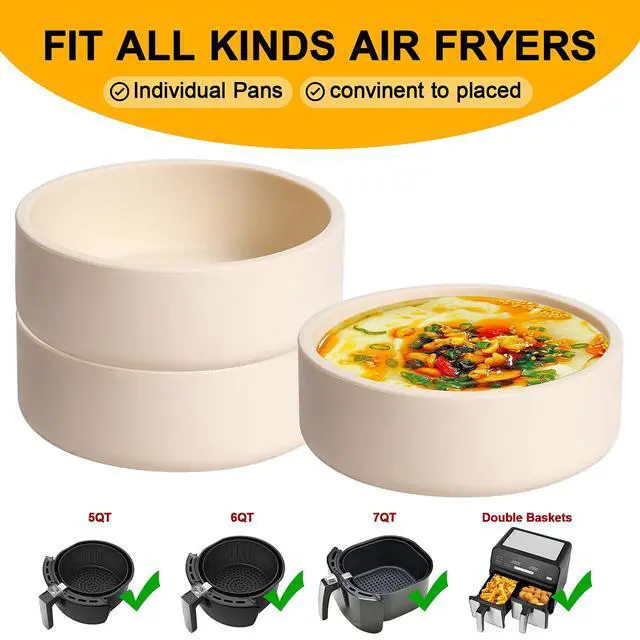 Alt view image 5 of 7 - 3 Pack Silicone Egg Poacher with Lids, Air Fryer Egg Molds Reusable Nonstick Egg Bites Pan Microwave Egg Cooker, Silicone Egg Cup for Microwavable Egg Stovetop Instan Pot Egg Poaching Sous