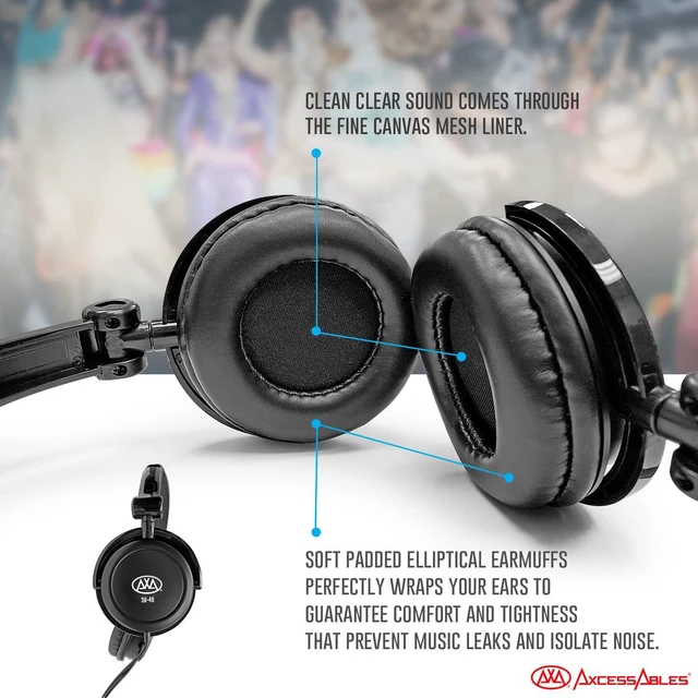 Alt view image 4 of 7 - Closed-Back Wired Over Ear Headphones with 6ft Cable & 1/4-inch Jack Adapter | 38mm Neodymium Driver Swiveling Cups| Lightweight Foldable Recording Headphones for Guitar, Piano & Studio