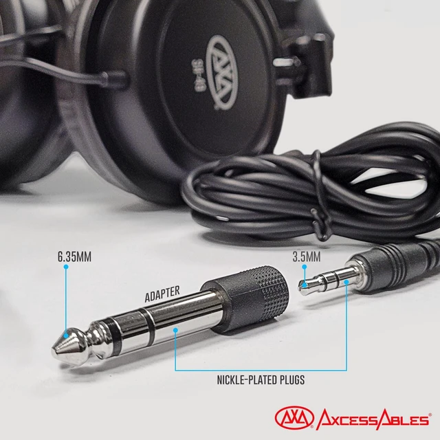 Alt view image 2 of 7 - Closed-Back Wired Over Ear Headphones with 6ft Cable & 1/4-inch Jack Adapter | 38mm Neodymium Driver Swiveling Cups| Lightweight Foldable Recording Headphones for Guitar, Piano & Studio