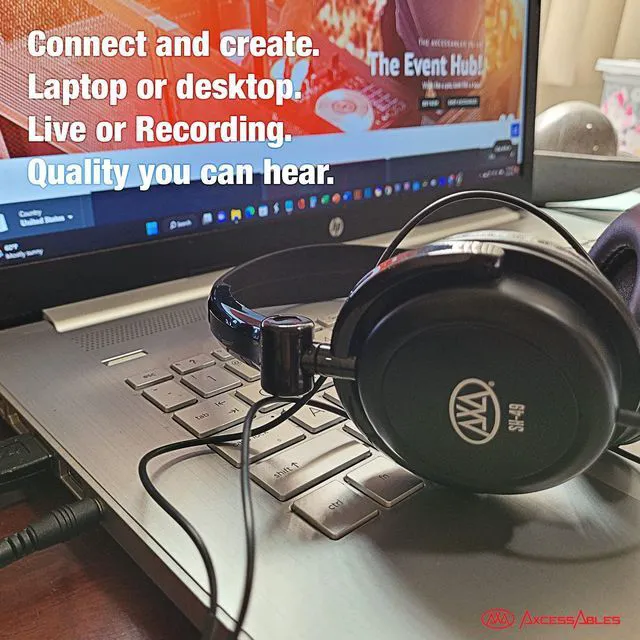 Alt view image 6 of 7 - Closed-Back Wired Over Ear Headphones with 6ft Cable & 1/4-inch Jack Adapter | 38mm Neodymium Driver Swiveling Cups| Lightweight Foldable Recording Headphones for Guitar, Piano & Studio