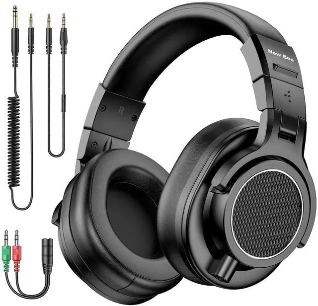 Main image of Wired Over Ear Headphones, Studio Headphones with 50mm Drivers and 6.35mm & 3.5mm Jack DJ Headphones for Studio Monitor & Mixing DJ Guitar AMP Podcast Piano Keyboard