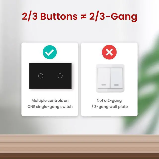Alt view image 5 of 7 - Smart Switch,Neutral Wire Required,APP Control,Black 2 Button