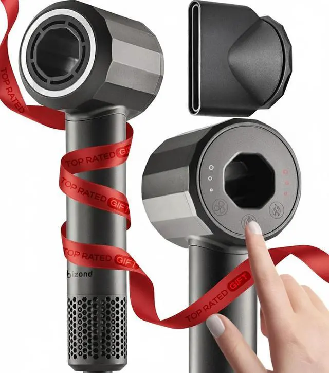 Main image of Ionic Hair Dryer for Women and Men, Professional Premium Quality High-Speed Motor 110,000 RPM, 1600W Power, 200M Negative Ions, 9ft Long Cord, Lightweight Blow Dryer, Fast & Ultra Quiet (Gray)