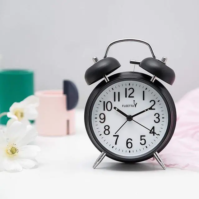 Alt view image 3 of 7 - {Loud Alarm for Deep Sleepers) 4'' Twin Bell Alarm Clock with Backlight for Bedroom and Home Decoration(Black)