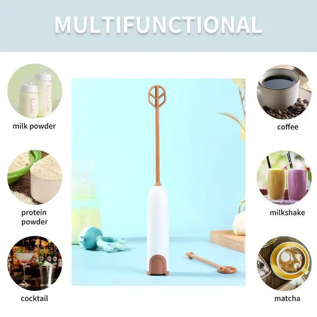 Alt view image 6 of 7 - Handheld Electric Baby Formula Mixer,Handheld Drink Mixer (Off White)