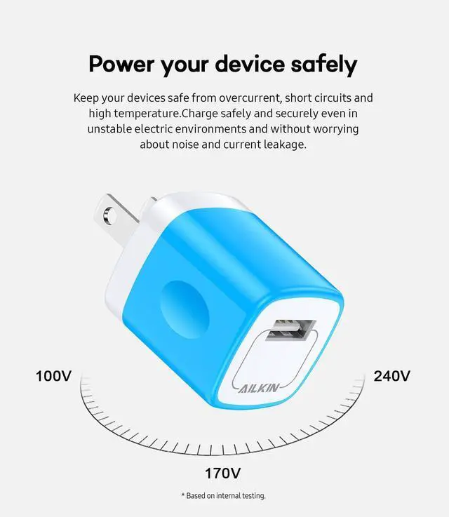 Alt view image 3 of 7 - USB Wall Charger 10 Pack, 5V 1A Single Port USB-A Power Plug Charging Block