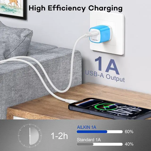 Alt view image 5 of 7 - USB Wall Charger 10 Pack, 5V 1A Single Port USB-A Power Plug Charging Block