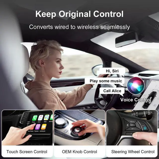 Alt view image 7 of 7 - 2 in 1 Wireless-CarPlay-Adapter-for Cars,Android Auto USB/Type-C Plug&Play