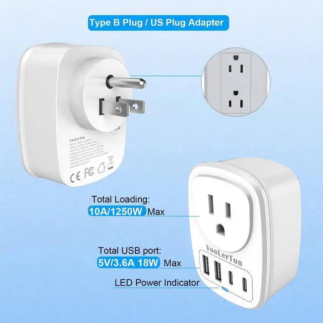 Alt view image 3 of 7 - Outlet with USB Ports Cruise Approved Power Strip Wall Outlet Extender Splitter, USB Outlet Plug 2 Pack for Dorm School Office Home Cruise Essentials