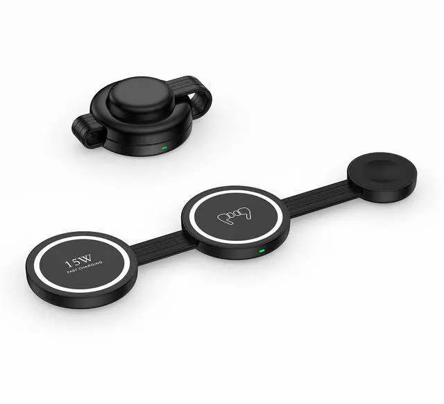 Main image of 18W Fast Wireless Charger Pad 3 in 1 Foldable Travel Wireless Charging Station Kick Stand for Samsung Galaxy S26 Ultra S26 S25 FE S25 S24 S23/Z Flip Fold 7 6, Galaxy Watch 8 Classic/7/6/5/Galaxy Buds4