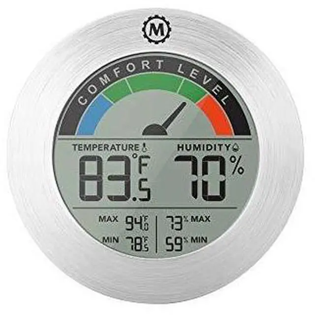 Main image of Hygrometer Indoor Thermometer, Digital Temperature & Humidity Monitor with Comfort Indicator, High & Low Temperature and Humidity Records, Easy-to-Read LCD Display - White