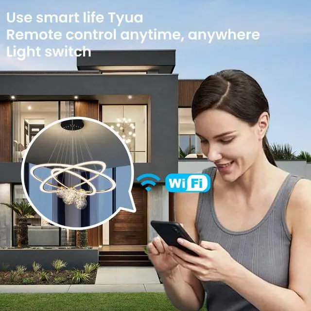 Alt view image 6 of 7 - Smart Light Switch Need Neutral Wire,Single Gang,White 3 Button