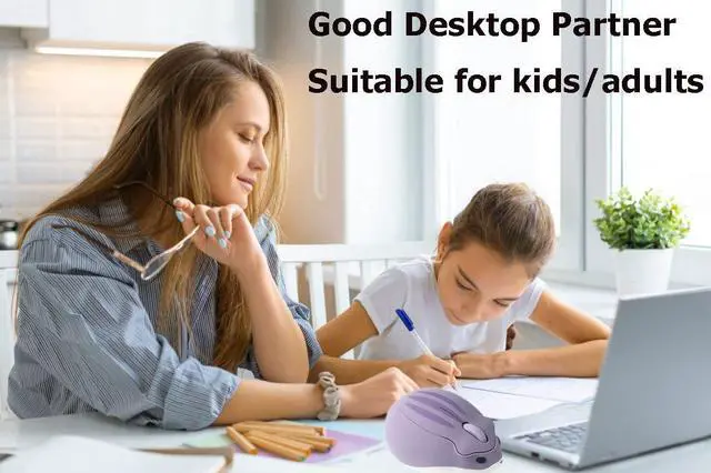 Alt view image 3 of 7 - 2.4GHz Wireless Cute Hamster Shape Less Noice Portable Mobile Optical 1200DPI USB Mice Cordless Mouse for PC Laptop Computer Notebook MacBook Kids Girl Gift (Purple)