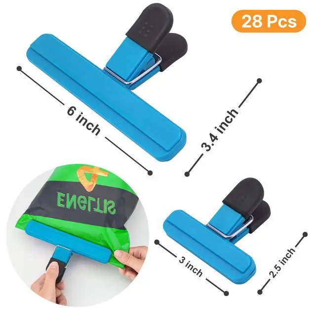 Alt view image 2 of 7 - 28 Pcs Chip Clips, Bag Clips for Food Storage, Snack Clip for Other Food Bags, Heavy Duty Sealing Clip for Home, Office and More