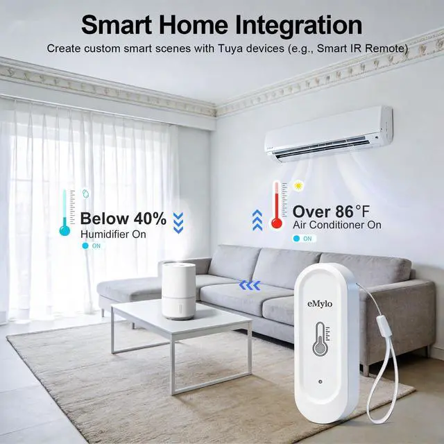 Alt view image 5 of 7 - Wireless Temperature Humidity Sensor RTH08 - IP65 Waterproof Indoor Outdoor Thermometer Hygrometer with APP Alert, 328ft Range for Home, Greenhouse, Basement, Wine Cellar (WiFi Gateway Required)