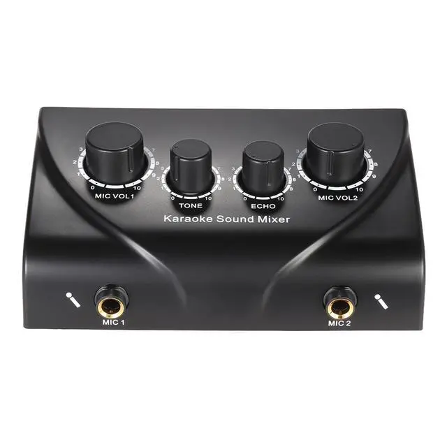 Alt view image 3 of 7 - 2 Channel Karaoke Audio Mixer with Dual Mic Inputs Echo Control
