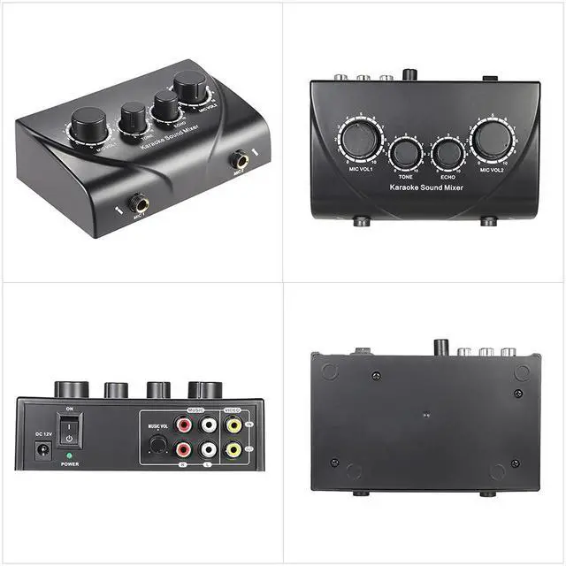 Alt view image 4 of 7 - 2 Channel Karaoke Audio Mixer with Dual Mic Inputs Echo Control