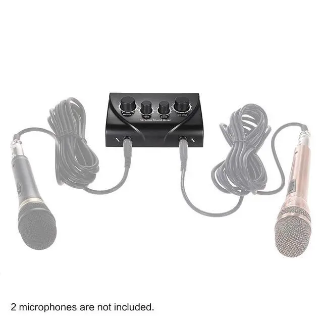 Alt view image 5 of 7 - 2 Channel Karaoke Audio Mixer with Dual Mic Inputs Echo Control