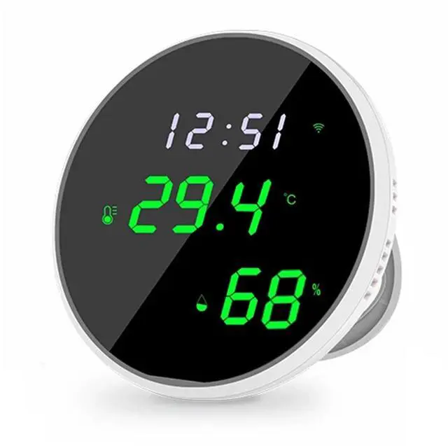 Main image of WiFi Thermometer Hygrometer: Digital Indoor Temperature Humidity Sensor with LED Backlit Display, App Notification Alert, Free Data Storage Export, Smart Temperature Monitor Compatible with Alexa