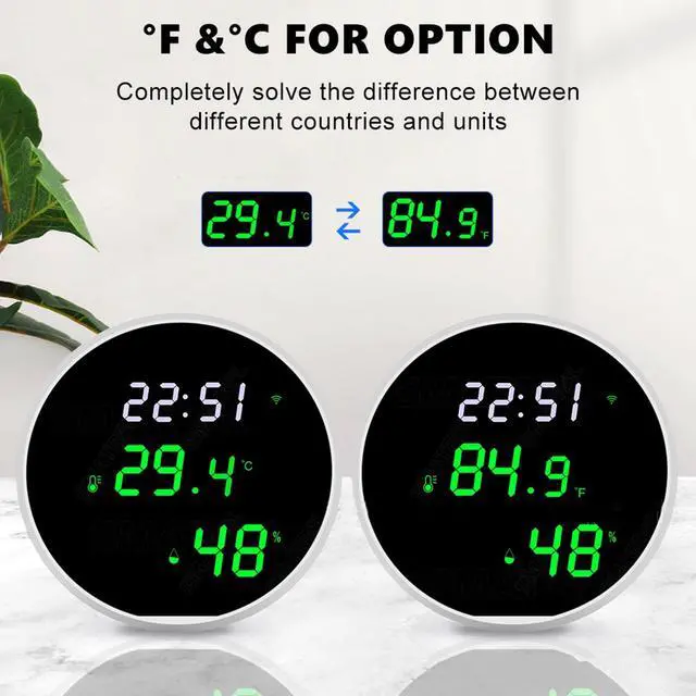 Alt view image 4 of 7 - WiFi Thermometer Hygrometer: Digital Indoor Temperature Humidity Sensor with LED Backlit Display, App Notification Alert, Free Data Storage Export, Smart Temperature Monitor Compatible with Alexa