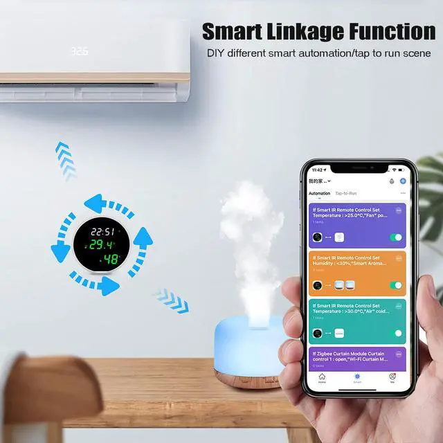 Alt view image 5 of 7 - WiFi Thermometer Hygrometer: Digital Indoor Temperature Humidity Sensor with LED Backlit Display, App Notification Alert, Free Data Storage Export, Smart Temperature Monitor Compatible with Alexa