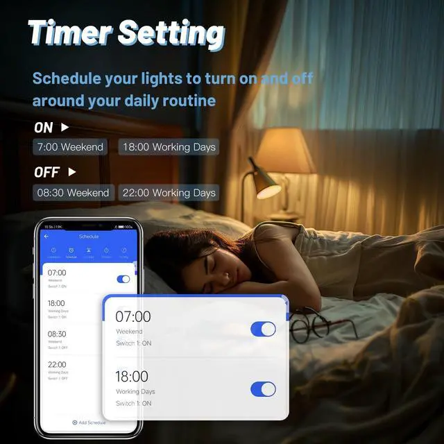 Alt view image 4 of 7 - Smart Light Switch, 3 Gang WiFi Alexa Light Switch with Remote APP Control and Timing Function, Single Pole White Light Switches Work with Alexa, Google Assistant, Voice Control, Group Control