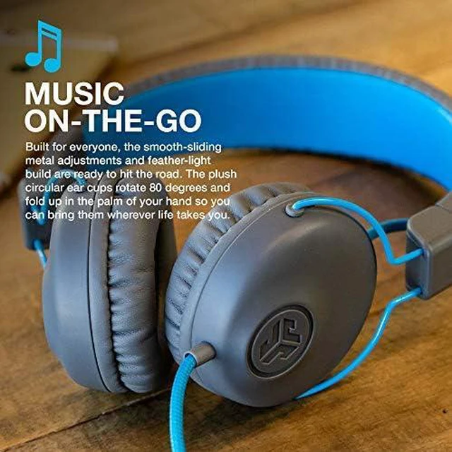 Alt view image 3 of 6 - Studio on-Ear Wired Headphones with 40mm Neodymium Drivers and C3 Sound, Gray/Blue