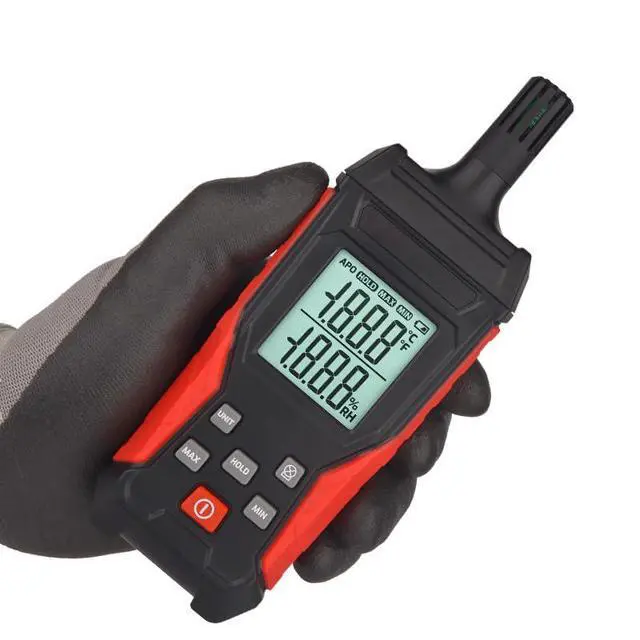 Alt view image 3 of 6 - Temperature & Humidity Meter Detector Digital Hygrometer Handheld Industrial Home Indoor - Ambient, Relative Humidity, LCD Backlight, Min/Max Hold